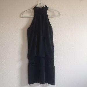 Black mini dress.  92% polyester 8% spandex